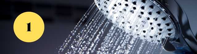 Shower before entering the sauna