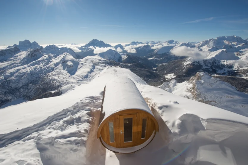 Barrel Saunas on Italian Mountaintops